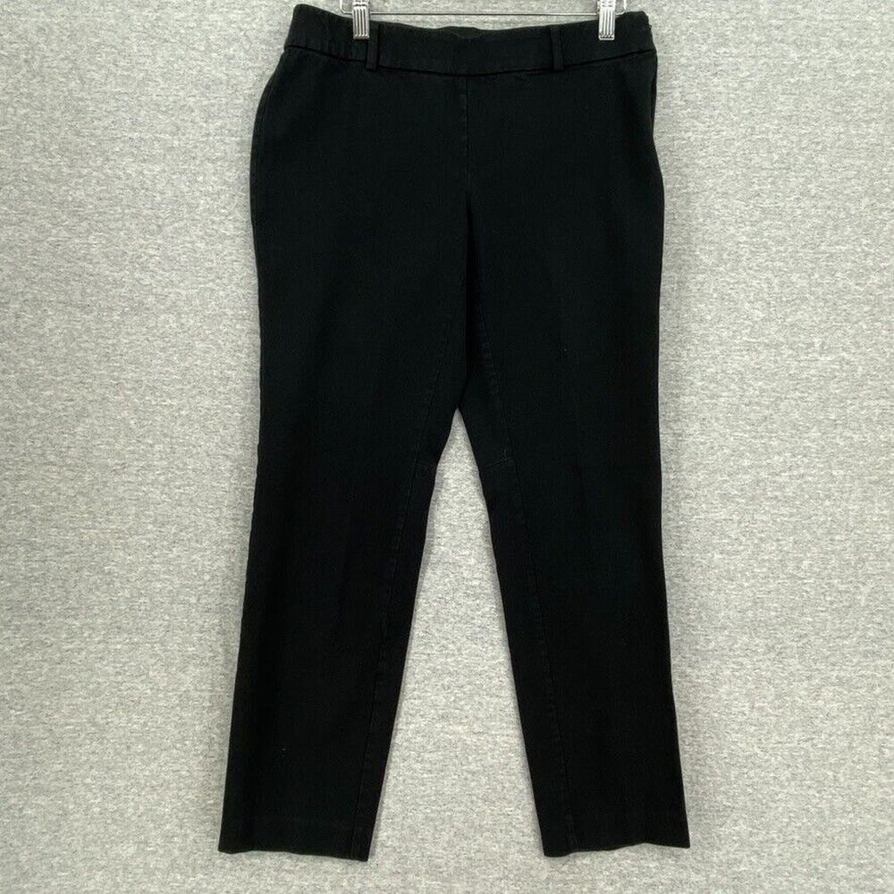 Alfani Pants Womens 6 Black Chino Mid Rise Tapered Side Zip Comfort Waist
